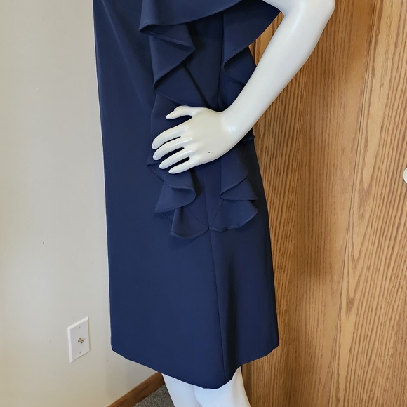 Vince Camuto Navy Cold Shoulder Mini Dress - Picture 4 of 6